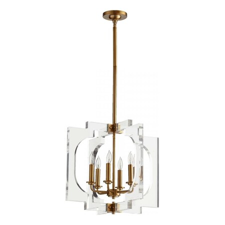 Quorum Broadway 6Lt Pend Aged Brass 605-6-80